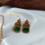 Lakshmi Cubic Stone with Ball Chain Short Neck Set - Image 3