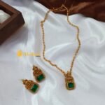 Lakshmi Cubic Stone with Ball Chain Short Neck Set