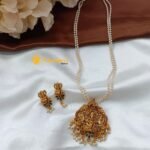Ganapathy Pearl 2 Layer Chain Short Neck Set