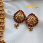 Peacock Double Layer Amla Mala Long Neck Set - Image 3