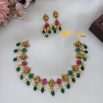 Lakshmi with Thilak Stones Short Neck Set