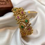 Antique Kemp Green Stone Floral - Image 2