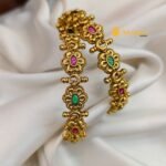 Antique Kemp Green Stone Floral - Image 4