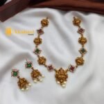 Lakshmi With Cubic Stones Short Neck Set