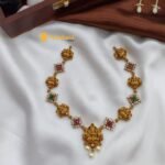 Lakshmi With Cubic Stones Short Neck Set - Image 3
