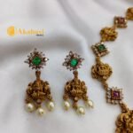 Lakshmi With Cubic Stones Short Neck Set - Image 2