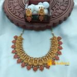 Antique Beautiful Lakshmi Floral Short Neck Set