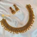 Antique Gold Polish Multi Floral Short Neck Set