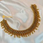 Antique Gold Polish Multi Floral Short Neck Set - Image 3