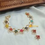 Lotus Multi Stone Rice Pearl Drops Short Set