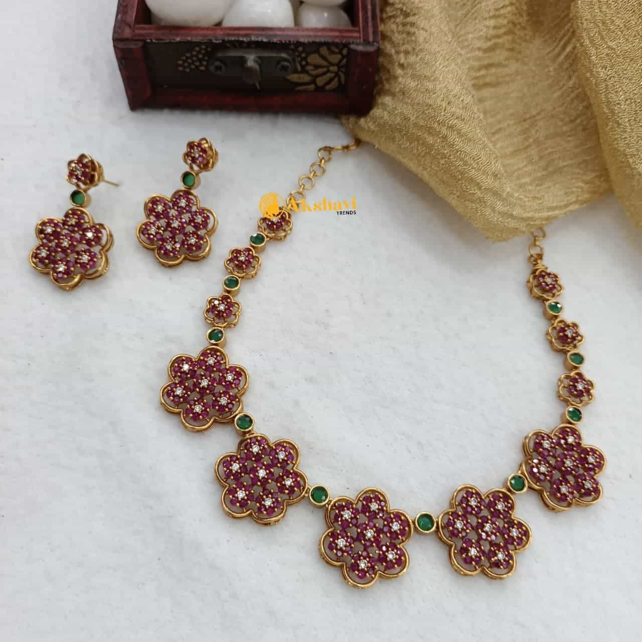 100412.4.1-1.jpeg Floral Short Neck Set - Image 1