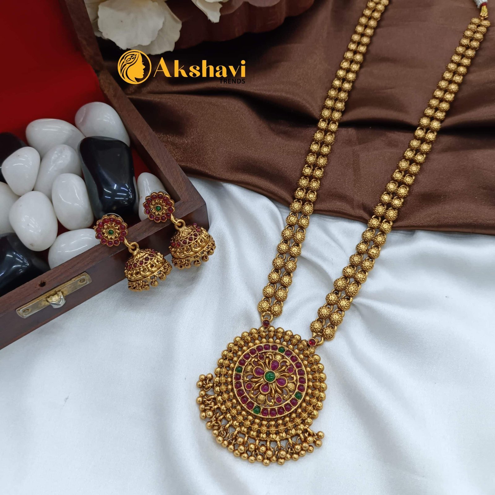 100444.1.1-2-scaled-1.jpeg Floral Chakra Pendant with 2 Layer Ball Chain Long - Image 1