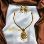 Peacock Thilak Designer AD Short Neck Set