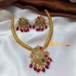 Hasli Navaratna Floral Short Neck Set