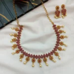 Antique Gold Floral Short Neck Set