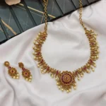 Antique Gold Floral Short Neck Set