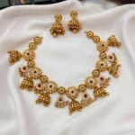 Floral Multi  Jhumka Patten Short Neck Set