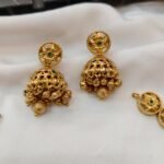 Floral Multi  Jhumka Patten Short Neck Set - Image 2
