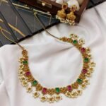 Peacock Cube cut Short Neck Set