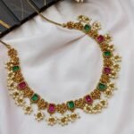 Peacock Cube cut Short Neck Set - Image 3