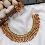 Peacock 3 Layer Ball Chain Short Neck Set