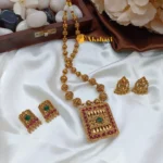 2in1 Cubic Pendant with Amla  Ball Chain Short Nec