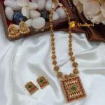 2in1 Cubic Pendant with Amla  Ball Chain Short Nec - Image 3