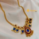 Kerala Mango Blue Short Necklace - Image 2