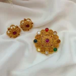 Navaratna Floral Pendant Set