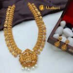 Lakshmi Coin with Peacock Long Neck Set