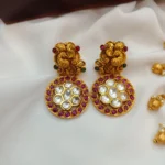 Lakshmi Coin  with Peacock Short Neck Set - Image 3
