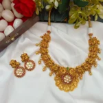 Lakshmi Coin  with Peacock Short Neck Set