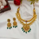 Antique Lakshmi Peacock 2 Layer Short Neck Set