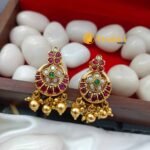 Chandbali Floral Design Gold Cluster Short Neck Se - Image 2