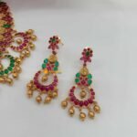 Antique Lakshmi Chandbali Short Neck set - Image 2