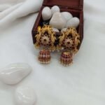 Kemp Peacock White Stone Pearl Jhumka