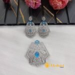 Zircon Charming Pendant Set Fancy Silver Look