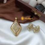 Zircon Designer Pendant Set Screw Earrings