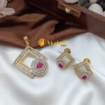 Zircon Cubic Pendant Set Screw Earrings