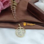 Zircon Circle Grid Pendant Set Screw Earrings - Image 2