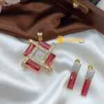 Zircon Cubic Symphony Pendant Set Screw Earrings - Image 3