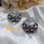 Rainbow Fancy earrings with Pearl Petal Silver Fin