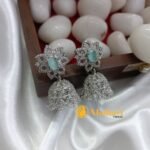 Floral Silver Jhumka