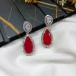Zircon Raindrop Silver Earrings