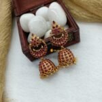 Antique Kemp Chandbali Jhumkas