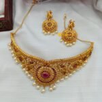 Beautiful Floral Peacock Choker Set