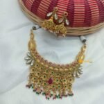 Antique Peacock Floral Choker Set