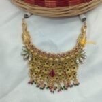 Antique Peacock Floral Choker Set - Image 3