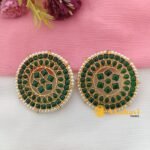 Premium Art Kemp Green Pearls Hangings Choker Set - Image 2