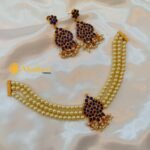 Peacock 3 Layer Pearl Mala Choker Set